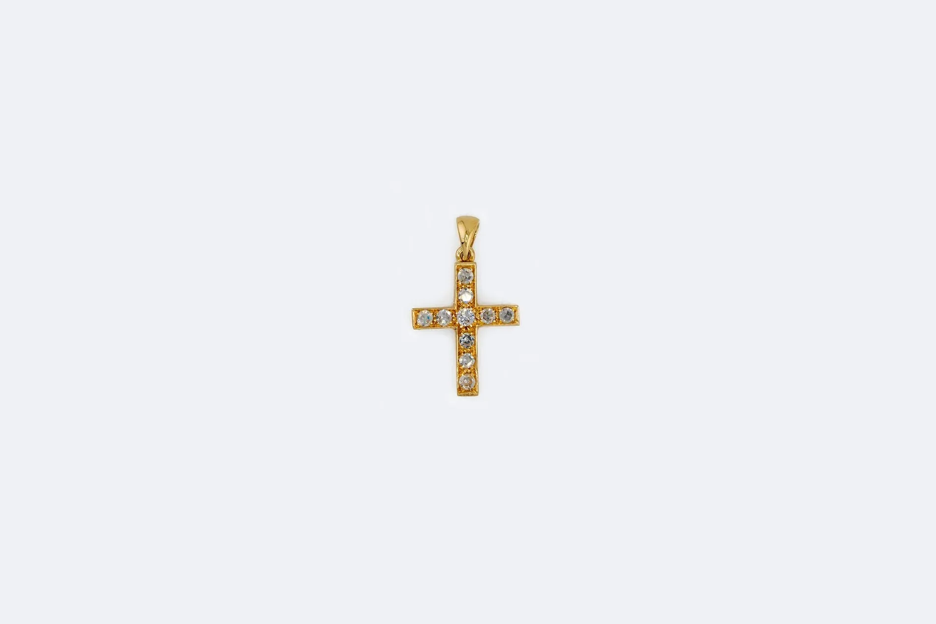 Pendentif croix en or jaune avec diamants sold by 58 Facettes product image thumbnail 2