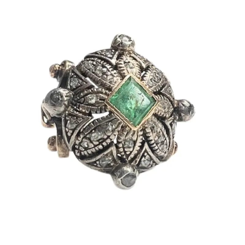 Bague Art Nouveau diamants émeraudes sold by 58 Facettes