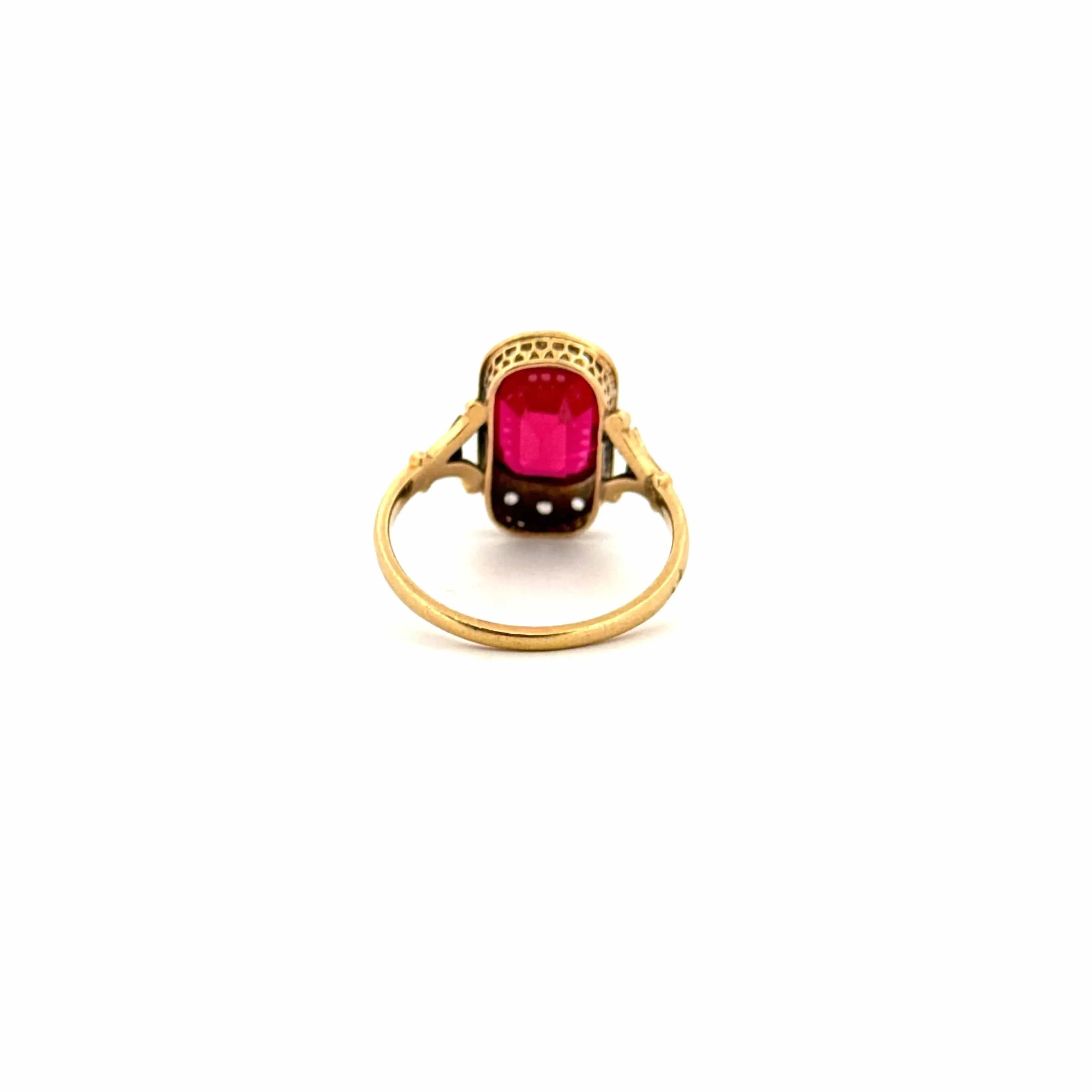 Bague Vintage Platine et Or Jaune 18k Rubis & Diamants sold by 58 Facettes product image thumbnail 5