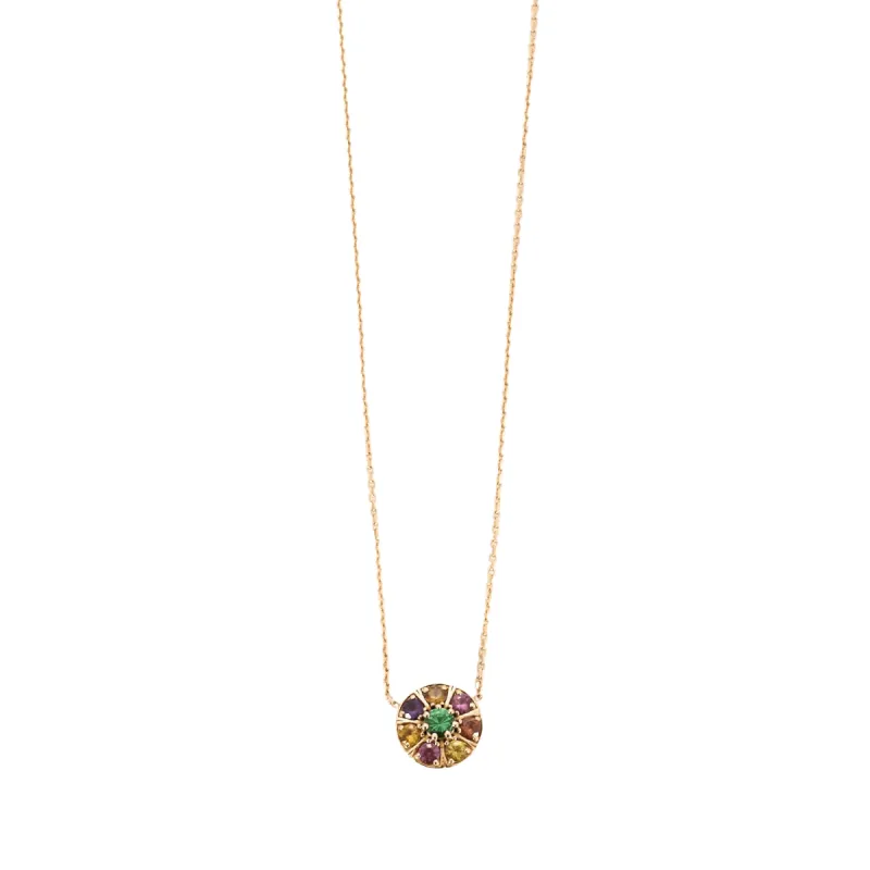 Collier or rose serti de saphir multi-couleur sold by 58 Facettes
