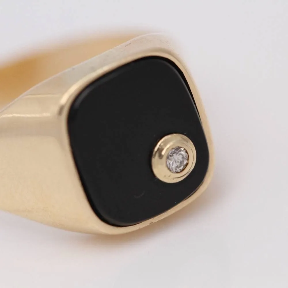 Chevalière homme Or jaune Onyx Diamant sold by 58 Facettes product image thumbnail 4