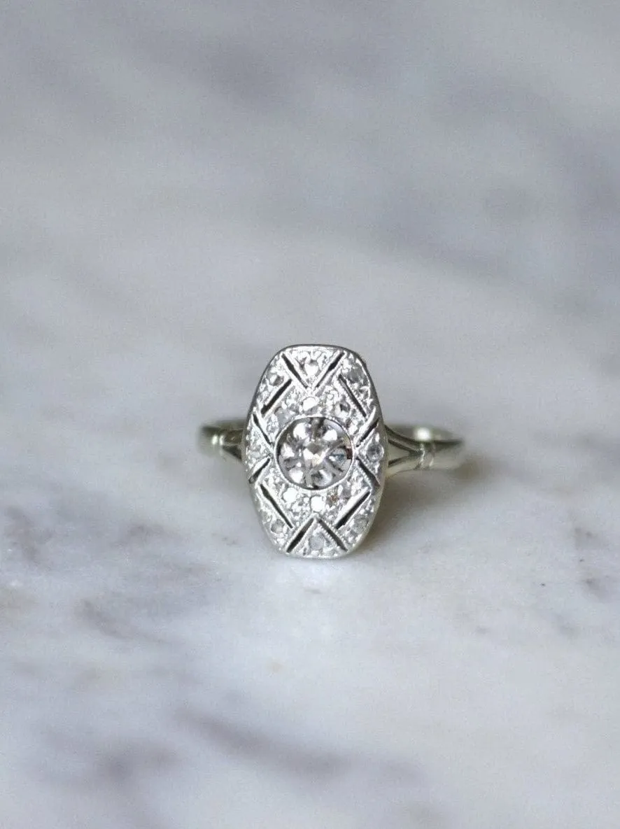 Bague de fiançailles rectangulaire Art Deco diamants sold by 58 Facettes product image thumbnail 3