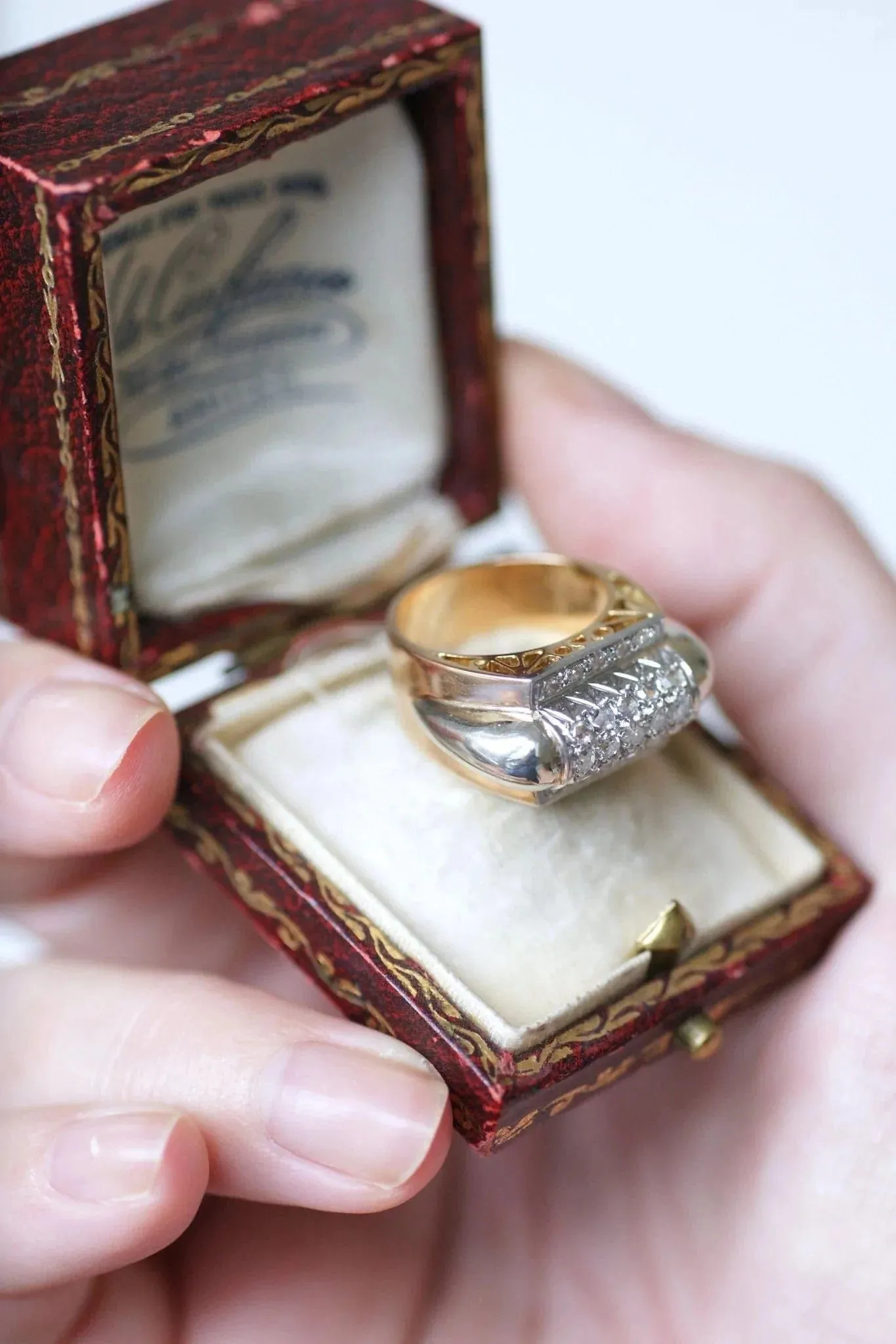 Chevalière or rose et platine diamants sold by 58 Facettes product image thumbnail 5