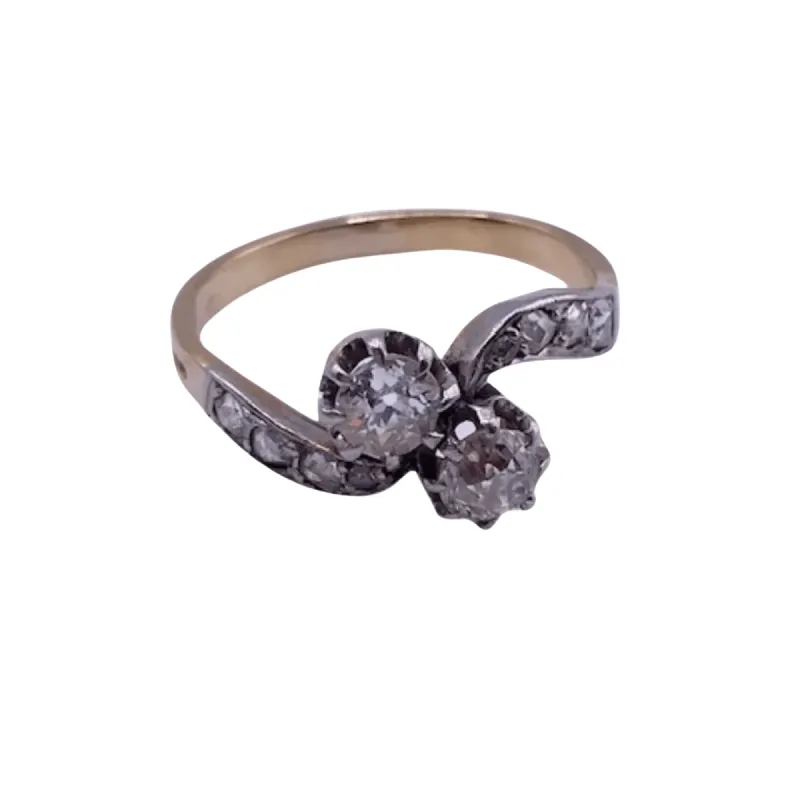 Bague Toi et Moi Or Jaune Diamants sold by 58 Facettes
