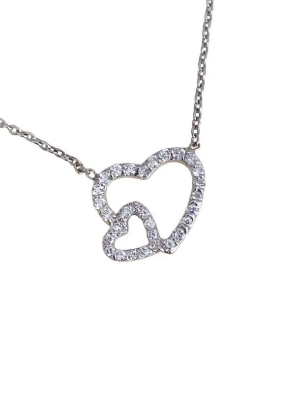 Collier cœur en or blanc et diamants sold by 58 Facettes