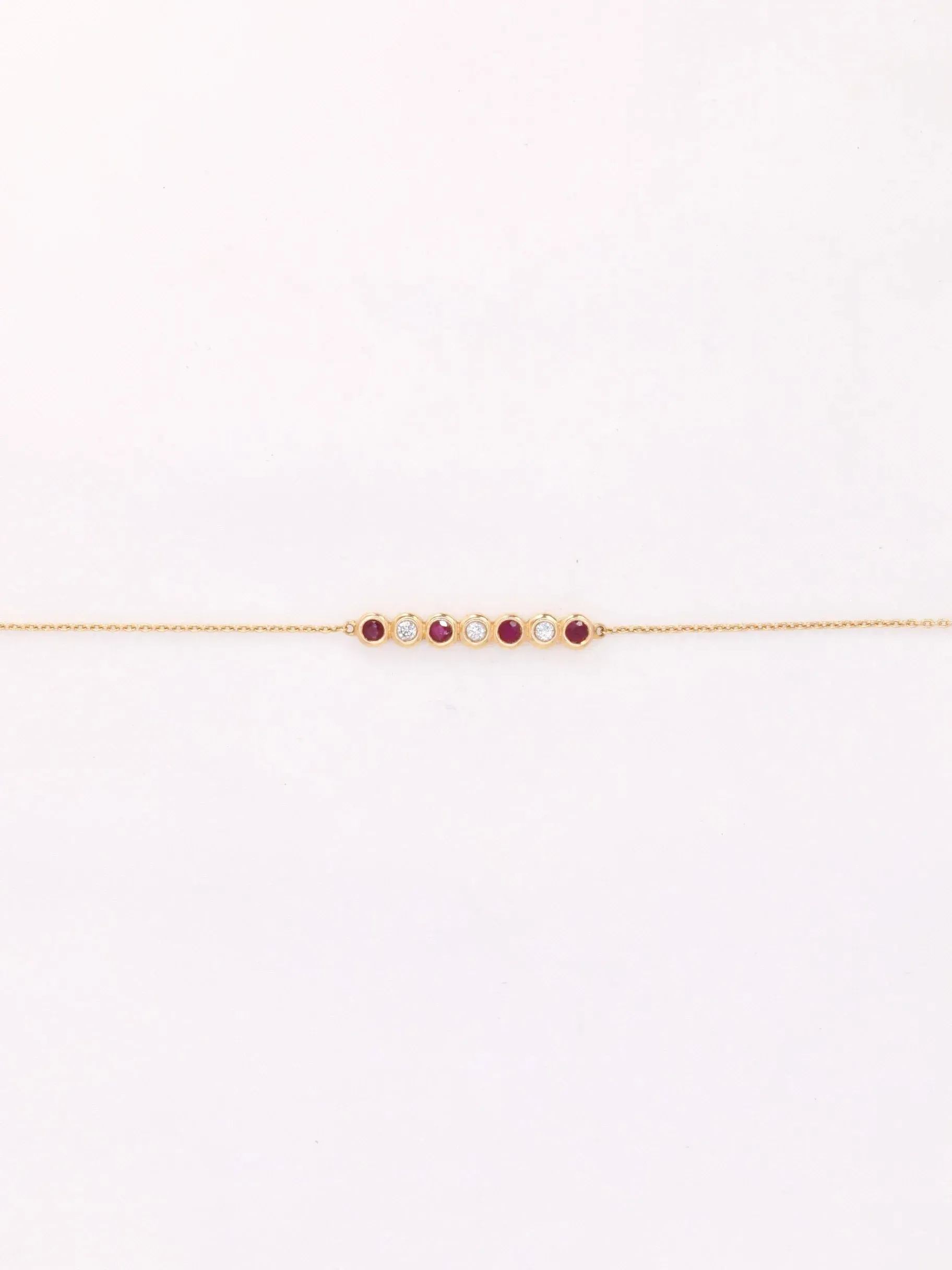 Bracelet chaine or rose rubis diamants sold by 58 Facettes product image thumbnail 3