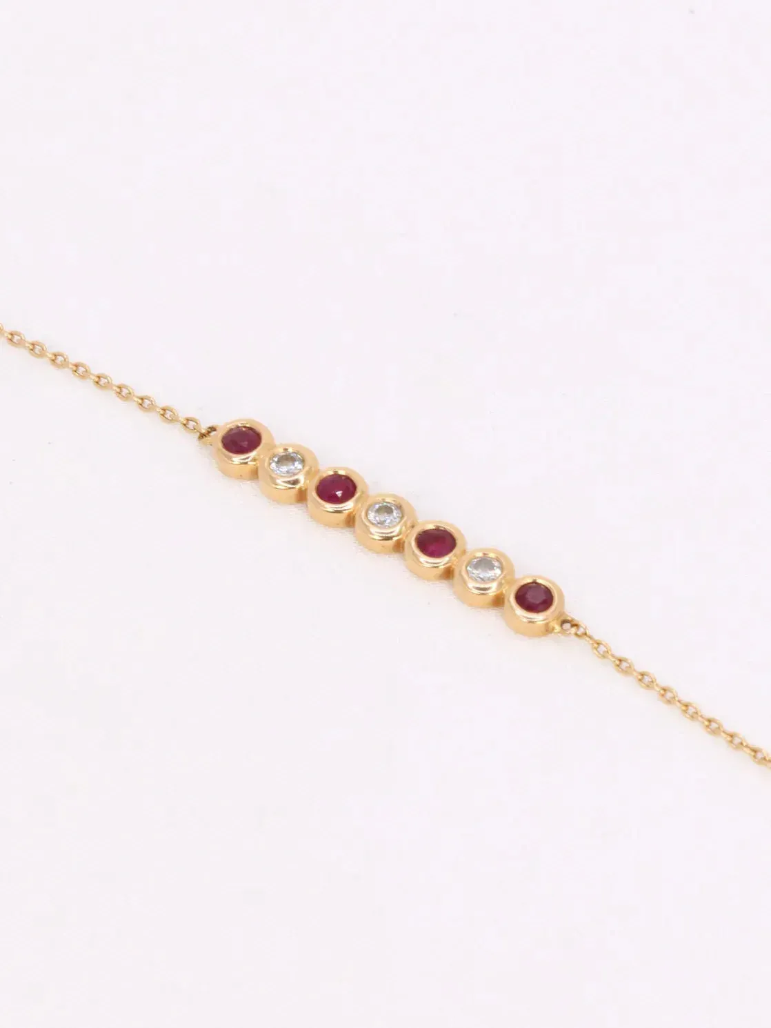 Bracelet chaine or rose rubis diamants sold by 58 Facettes product image thumbnail 4