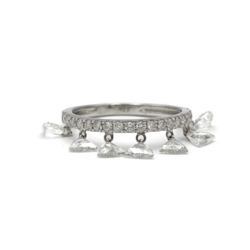 Bague Breloque or blanc diamants sold by 58 Facettes