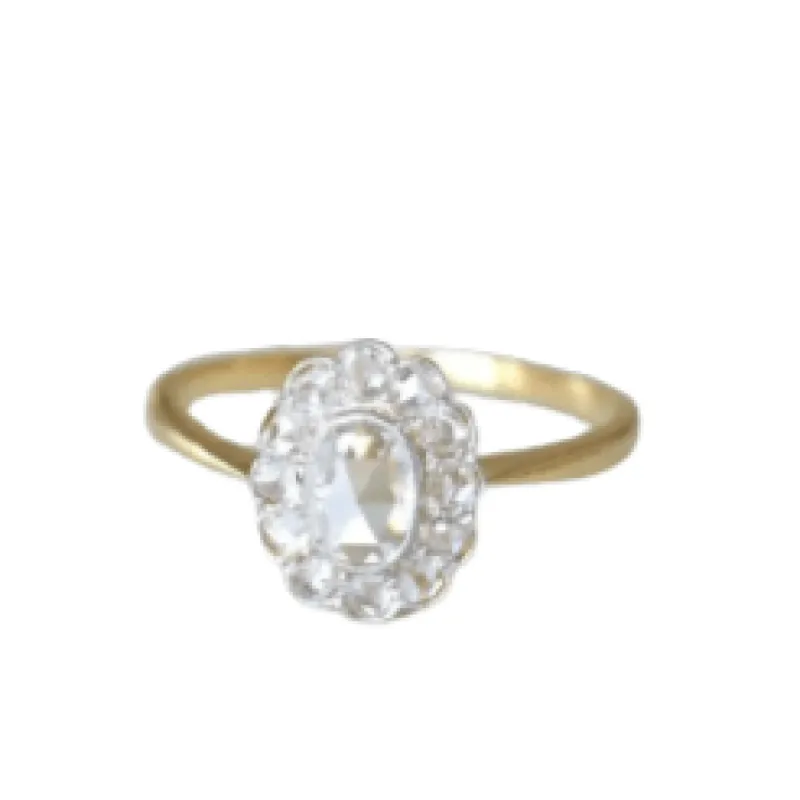 Bague marguerite Diamant rose couronnée sold by 58 Facettes