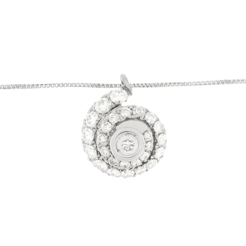 Collier en or blanc avec spirale de diamants sold by 58 Facettes