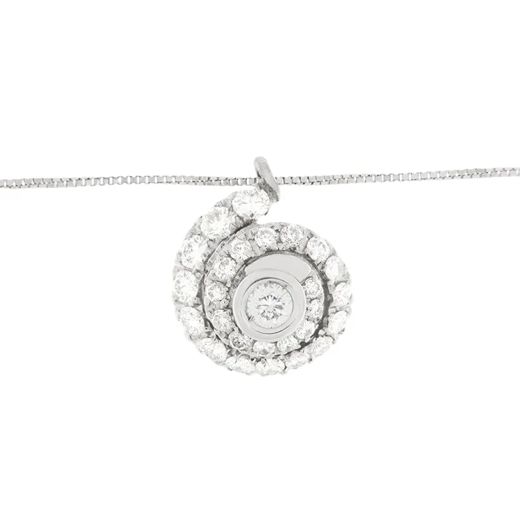 Collier en or blanc avec spirale de diamants sold by 58 Facettes