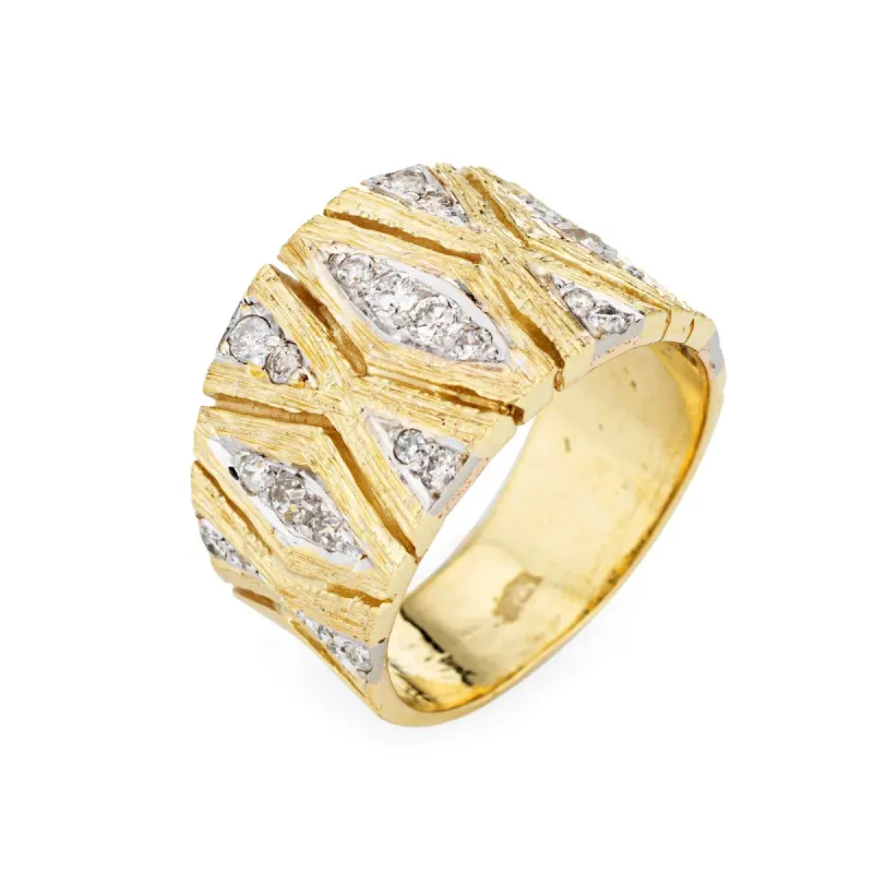 Bague Large Années 70 Diamants sold by 58 Facettes