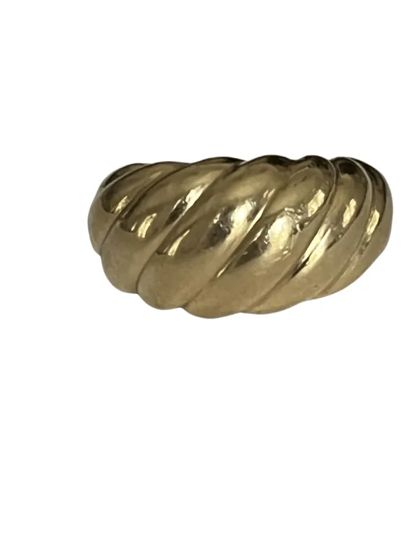 Bague Boule Or Jaune Godronné made by 58 Facettes