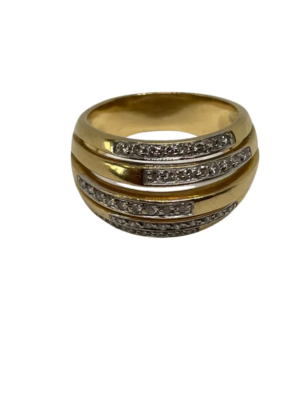 Bague or jaune et diamants sold by 58 Facettes