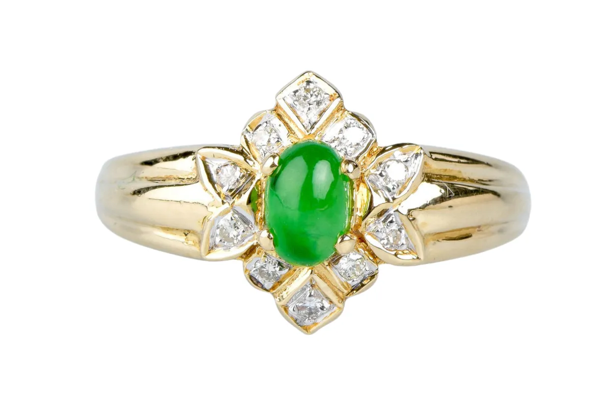 Bague Jade Cabochon en or jaune sold by 58 Facettes
