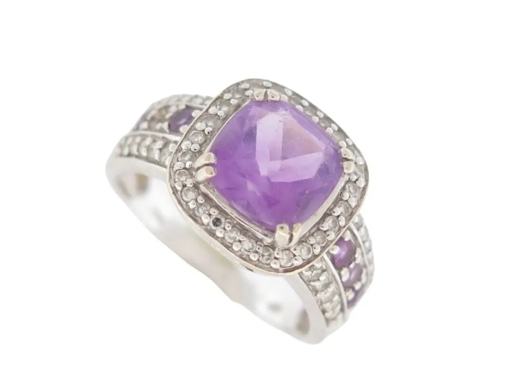 bague MATY or blanc amethyste et diamants sold by 58 Facettes