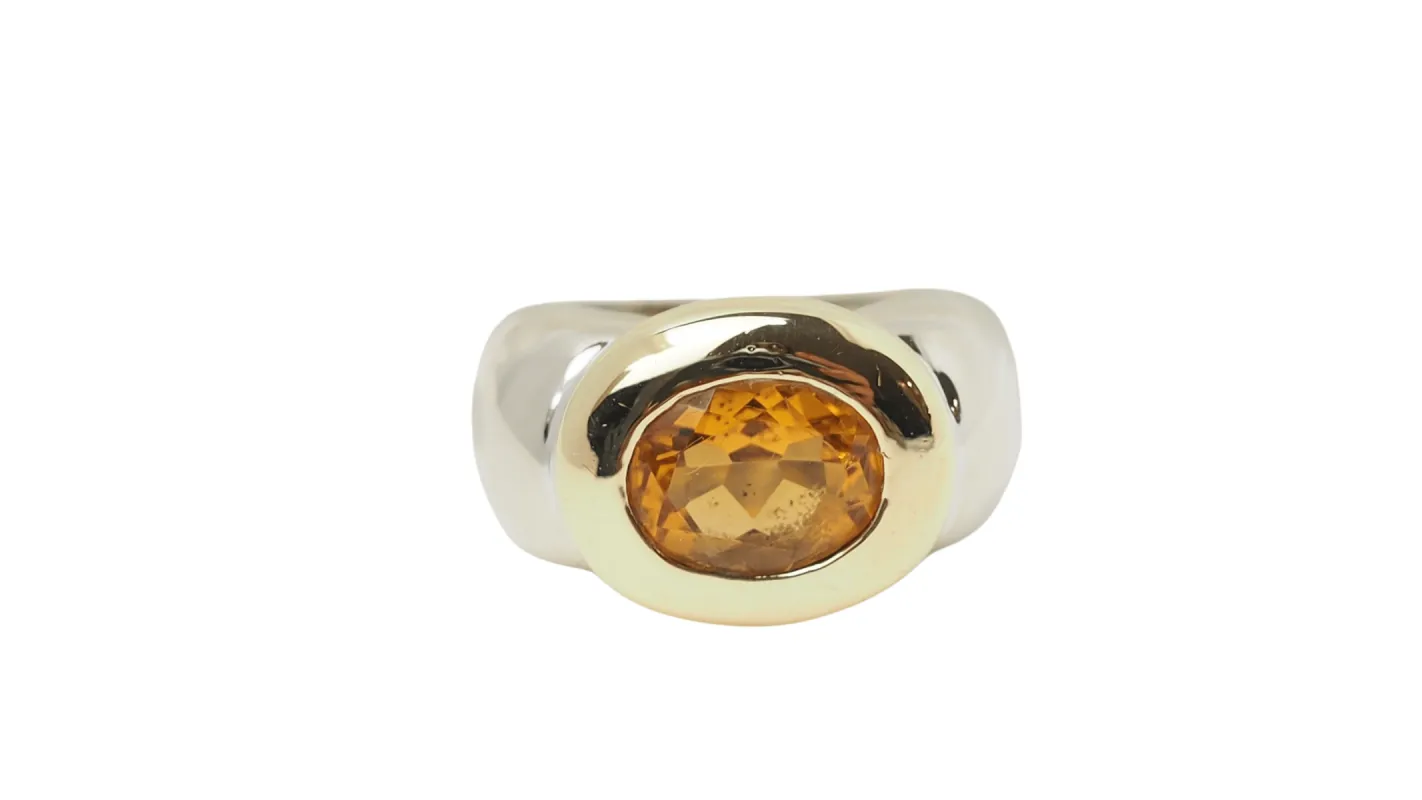 Bague ou citrine bicolore sold by 58 Facettes