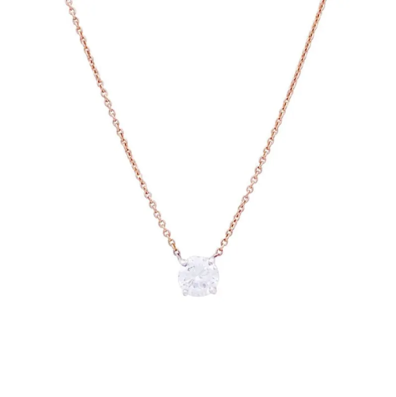 Collier solitaire deux ors, diamants. sold by 58 Facettes