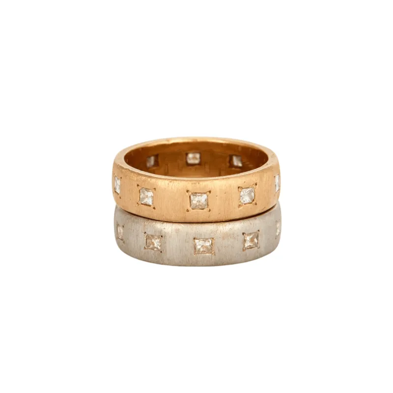 Lot de deux bagues or rose et blanc avec diamants sold by 58 Facettes
