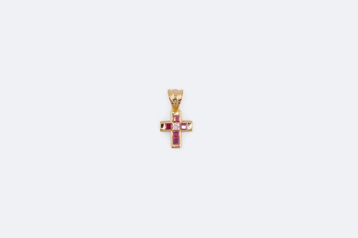 Crocifisso - Pendentif en or jaune 18 kt avec rubis et diamants sold by 58 Facettes product image thumbnail 2