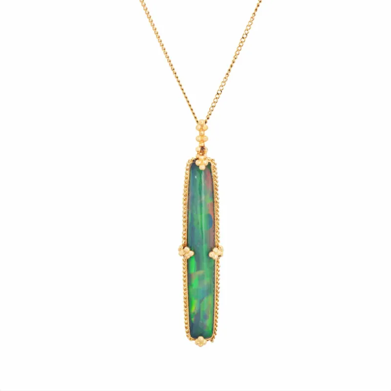 Collier Opale Semi Noire Estate Or Jaune sold by 58 Facettes