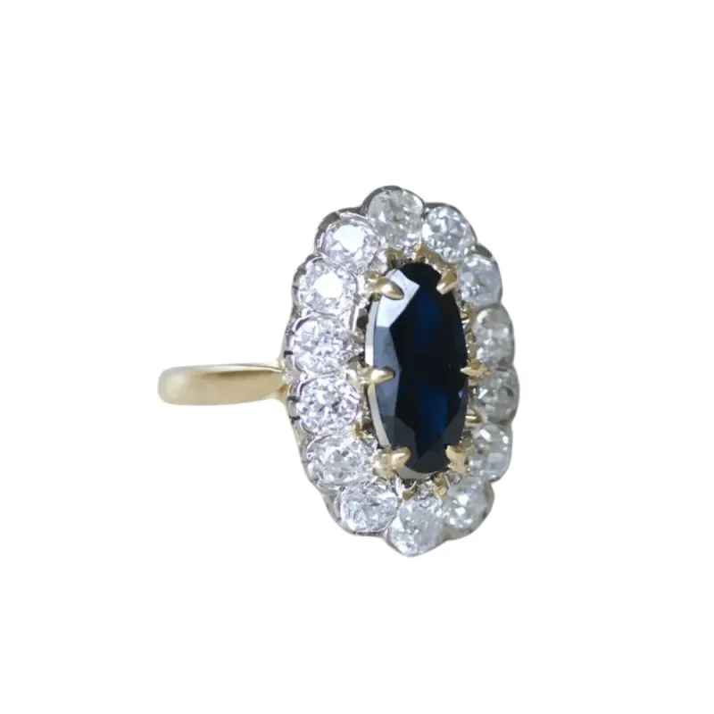 Bague marguerite 2 Ors Saphir Diamants sold by 58 Facettes