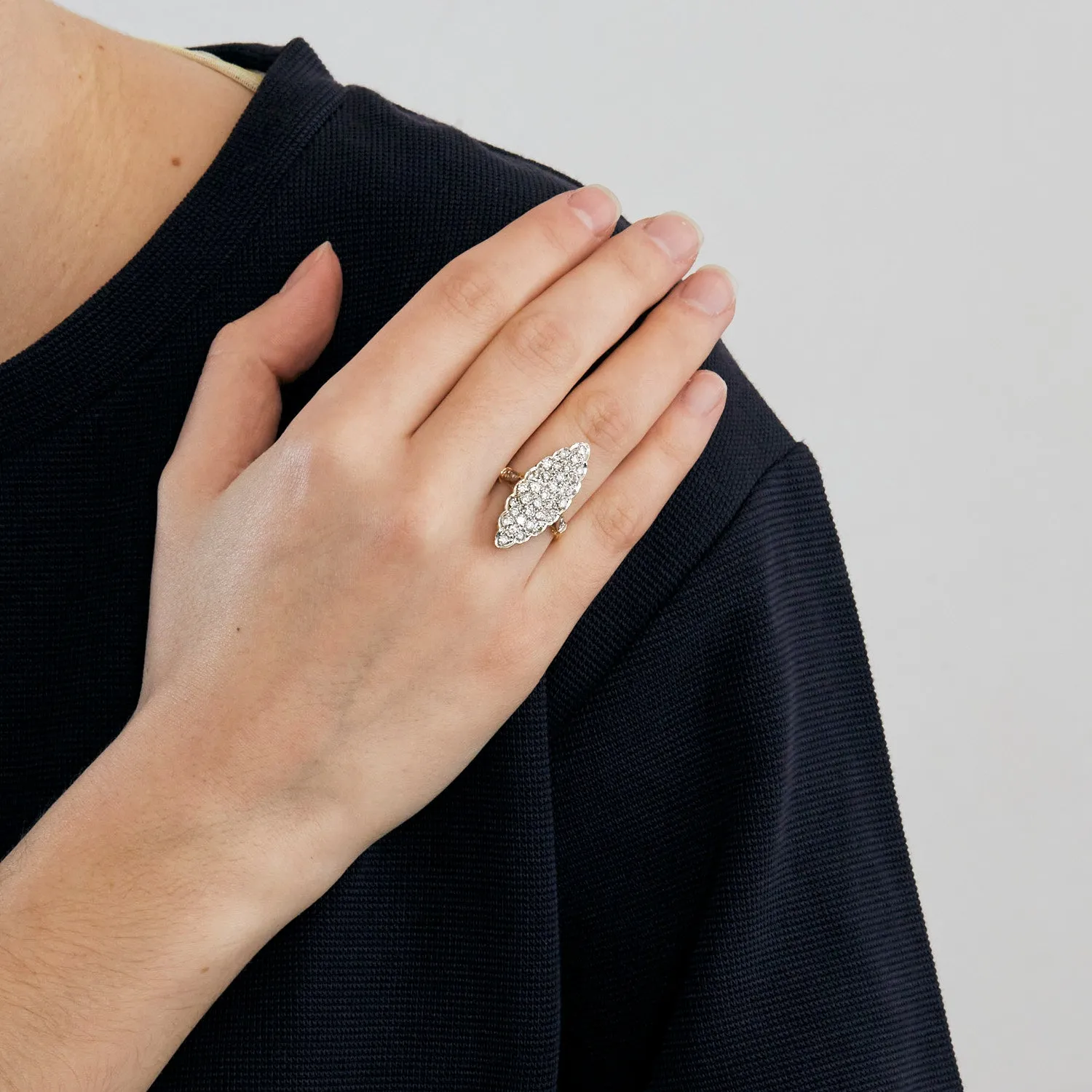 Bague marquise or et diamants sold by 58 Facettes product image thumbnail 2