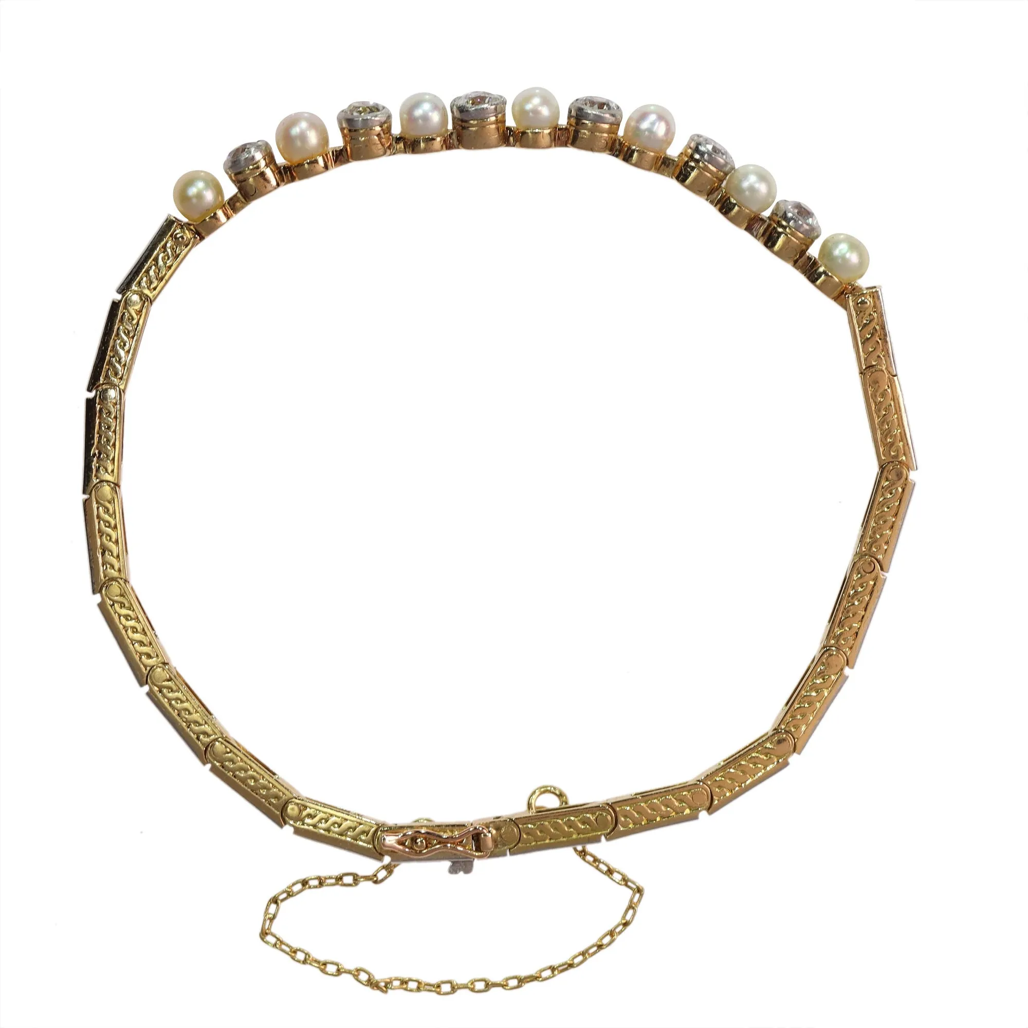 Bracelet Art Déco en diamants et perles sold by 58 Facettes product image thumbnail 4