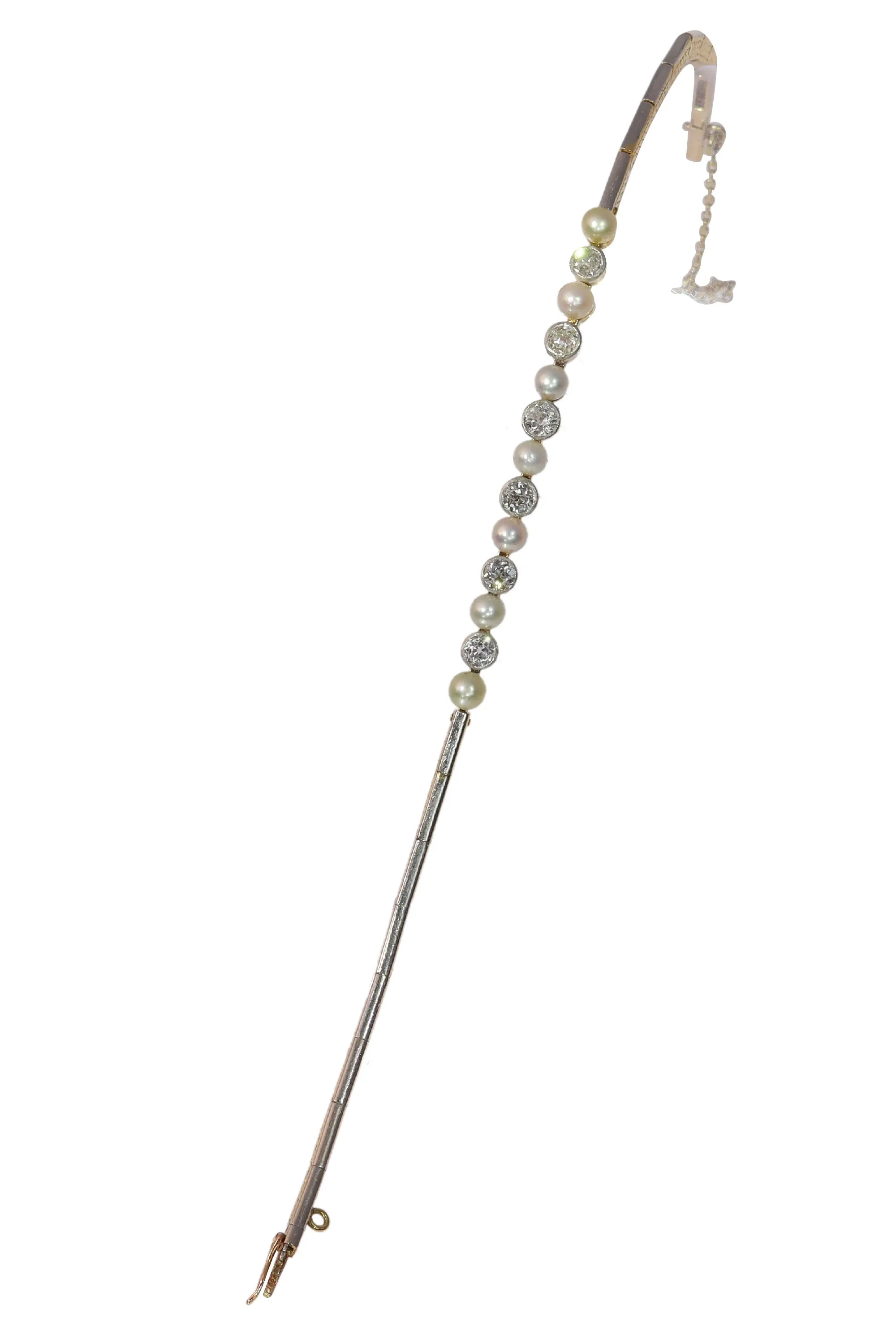 Bracelet Art Déco en diamants et perles sold by 58 Facettes product image thumbnail 5