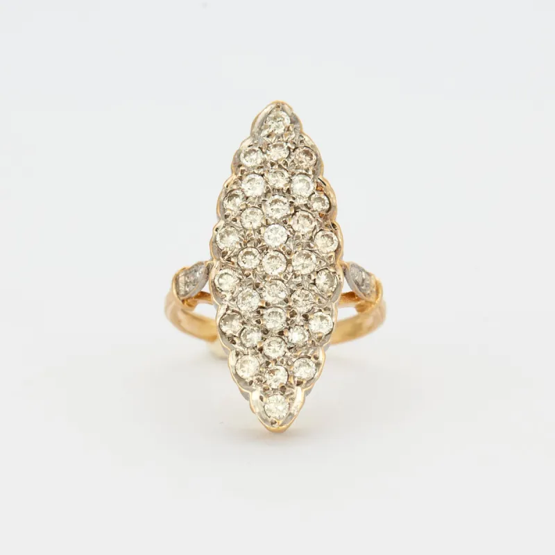 Bague marquise or et diamants sold by 58 Facettes