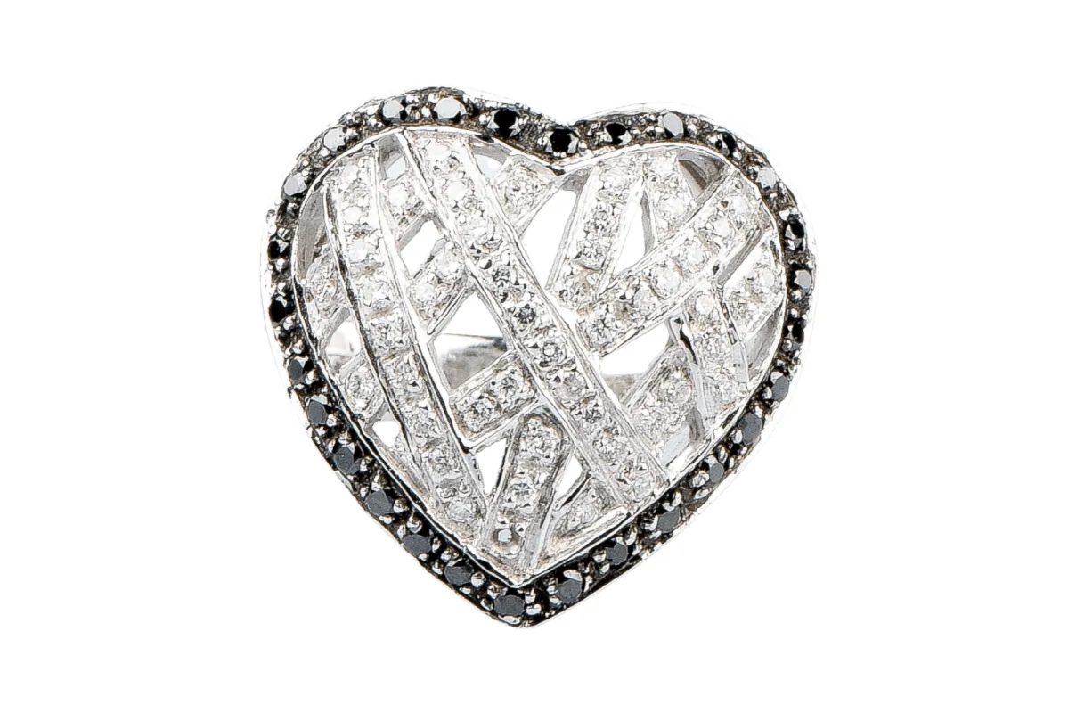 Bague Coeur diamant en or blanc sold by 58 Facettes