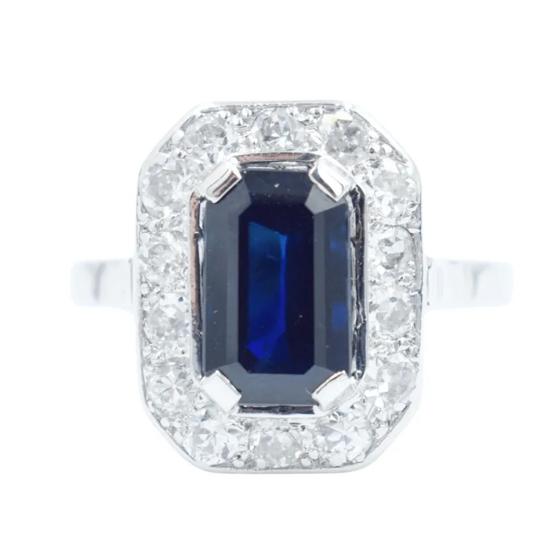 Bague Art Déco - Or, saphir 2 carats et diamants sold by 58 Facettes