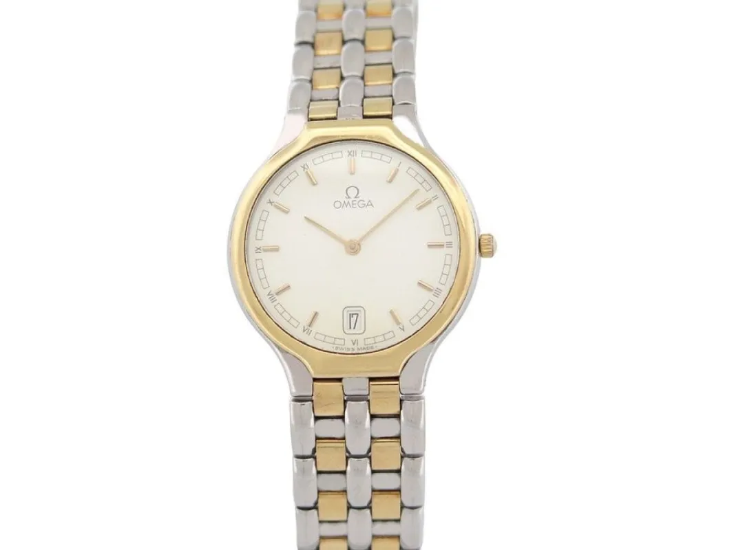 vintage montre OMEGA deville symbol quartz en or et acier made by 58 Facettes