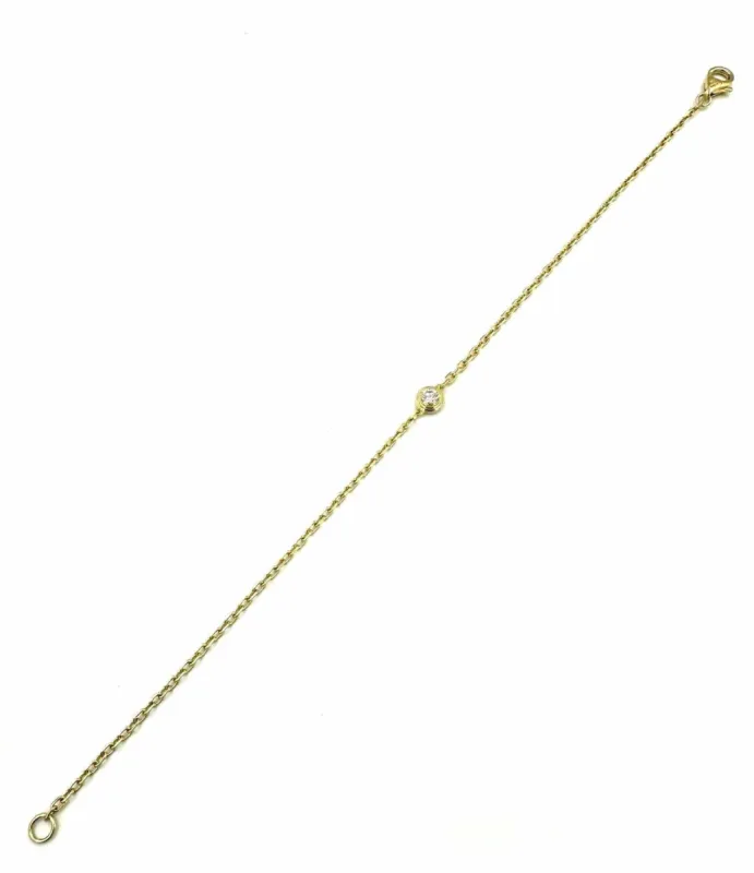 CARTIER. Collection "Diamants légers", bracelet or jaune et diamant sold by 58 Facettes