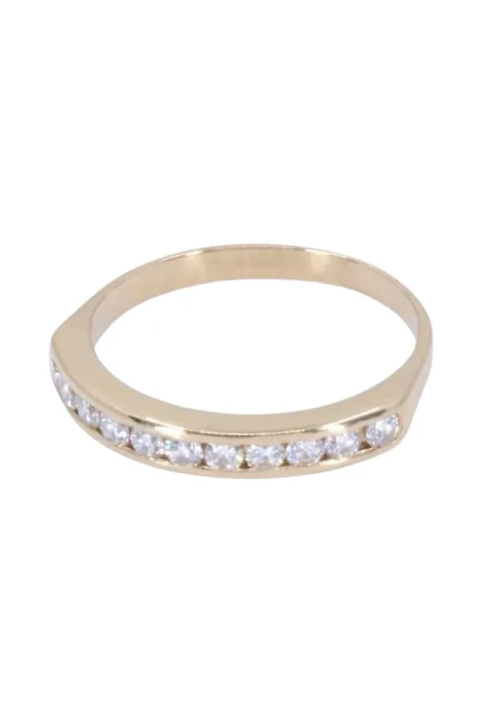 Demi alliance or jaune et diamants sold by 58 Facettes