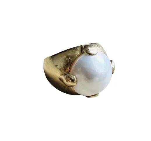 Bague or jaune, perle Mabé sold by 58 Facettes product image thumbnail 3