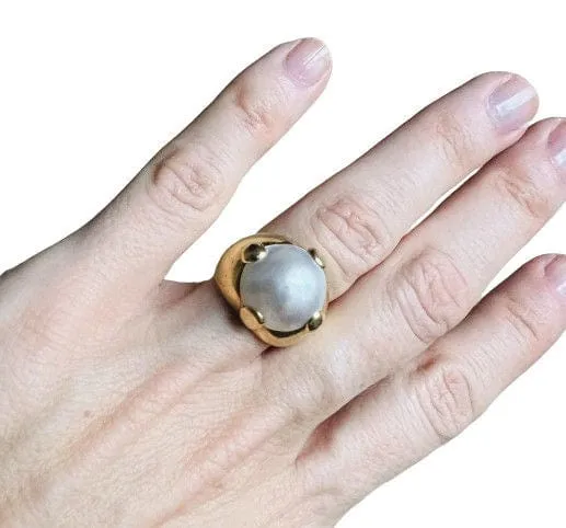 Bague or jaune, perle Mabé sold by 58 Facettes product image thumbnail 2