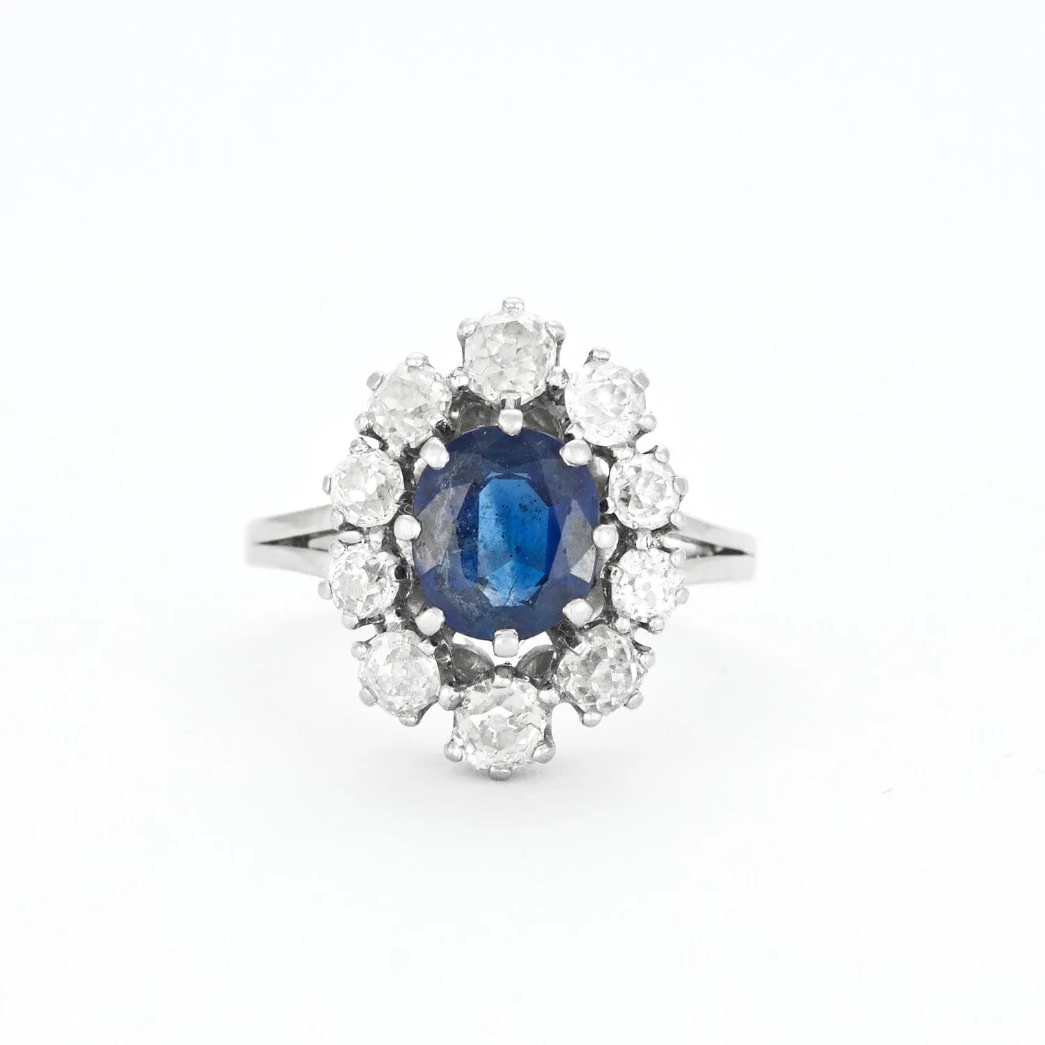 Bague platine, or gris saphir et diamants sold by 58 Facettes product image thumbnail 3
