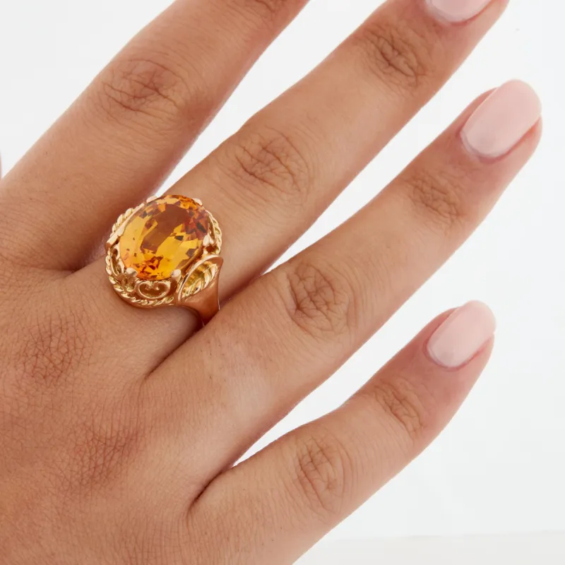 Bague Or Jaune - Quartz Jaune Citrine sold by 58 Facettes