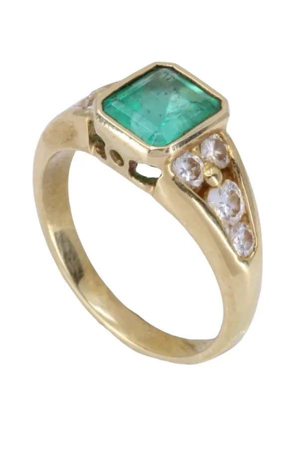 BAGUE MODERNE ÉMERAUDE ET DIAMANTS sold by 58 Facettes product image thumbnail 5