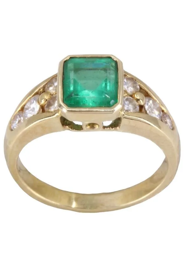 BAGUE MODERNE ÉMERAUDE ET DIAMANTS sold by 58 Facettes product image thumbnail 3