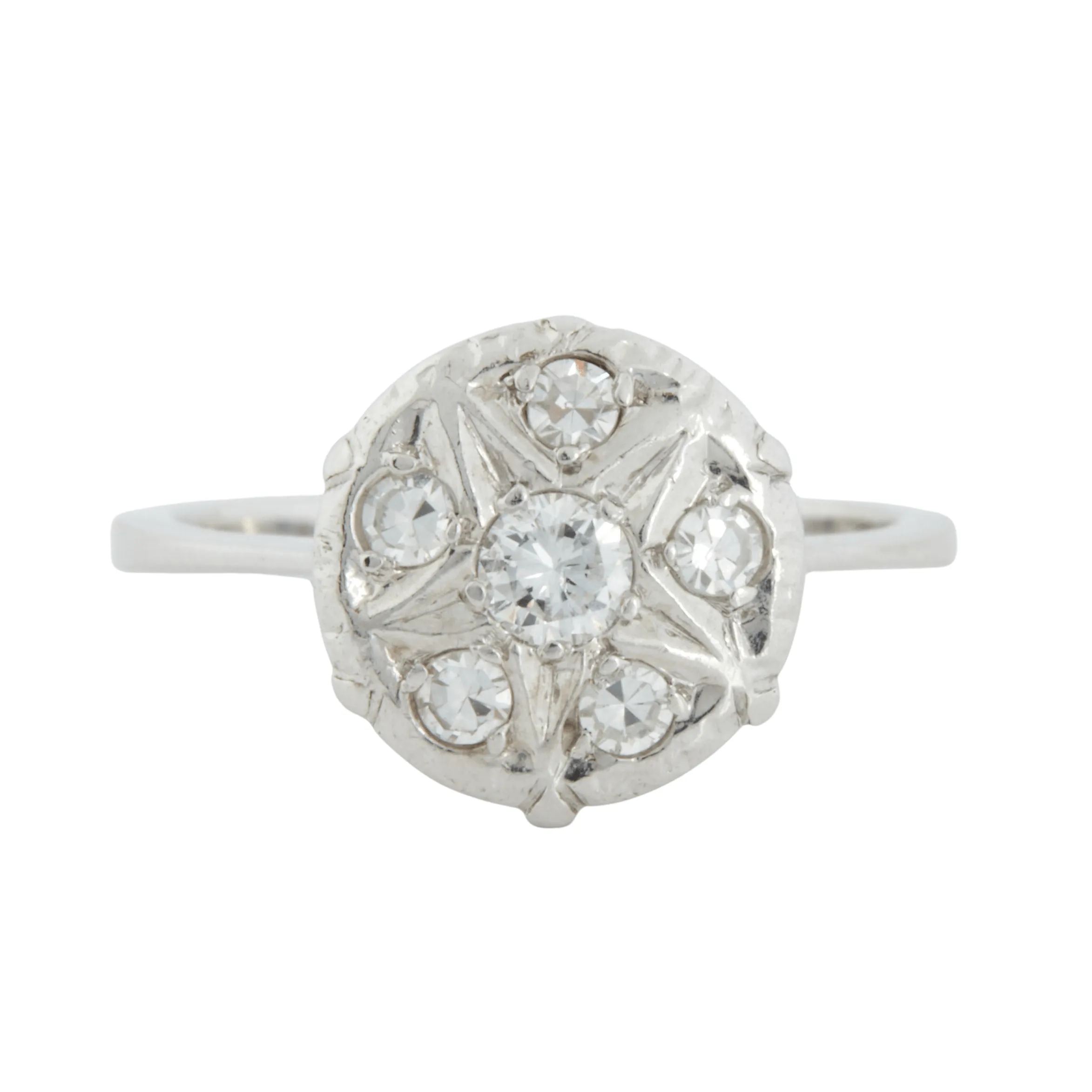 Bague en or blanc 18 carats sertie de diamants sold by 58 Facettes