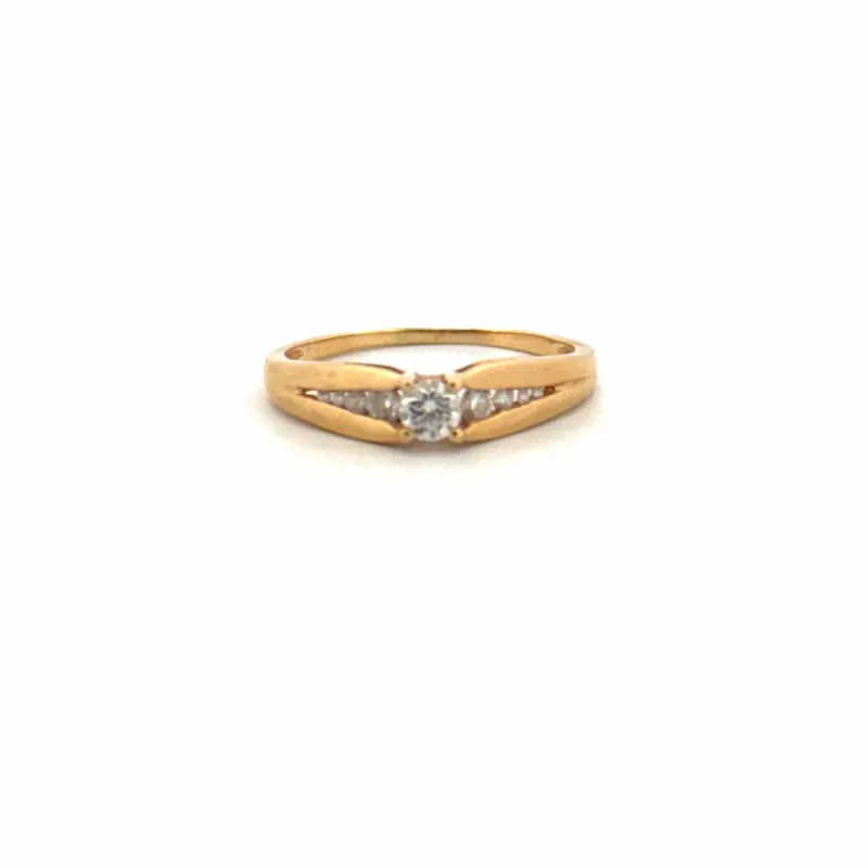 Solitaire or jaune et diamants sold by 58 Facettes