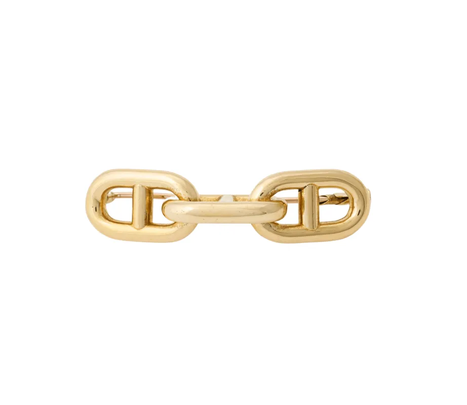 Hermès - Broche Vintage Chaîne d'Ancre Or Jaune made by 58 Facettes
