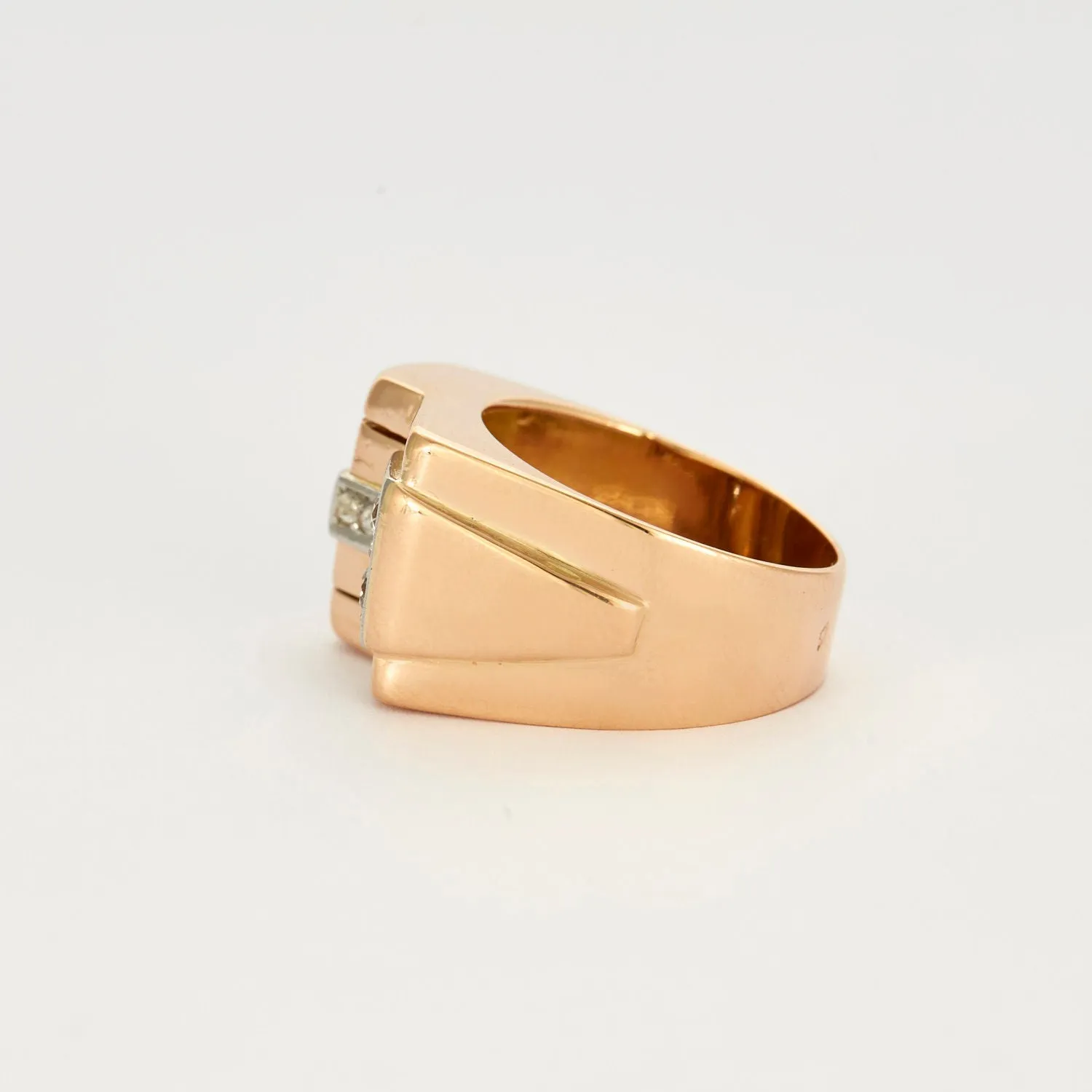 Bague Tank or jaune platine et diamants sold by 58 Facettes product image thumbnail 4