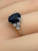 Bague en or blanc saphir et diamants sold by 58 Facettes
