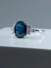 Bague en or blanc saphir et diamants sold by 58 Facettes