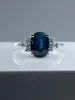 Bague en or blanc saphir et diamants sold by 58 Facettes
