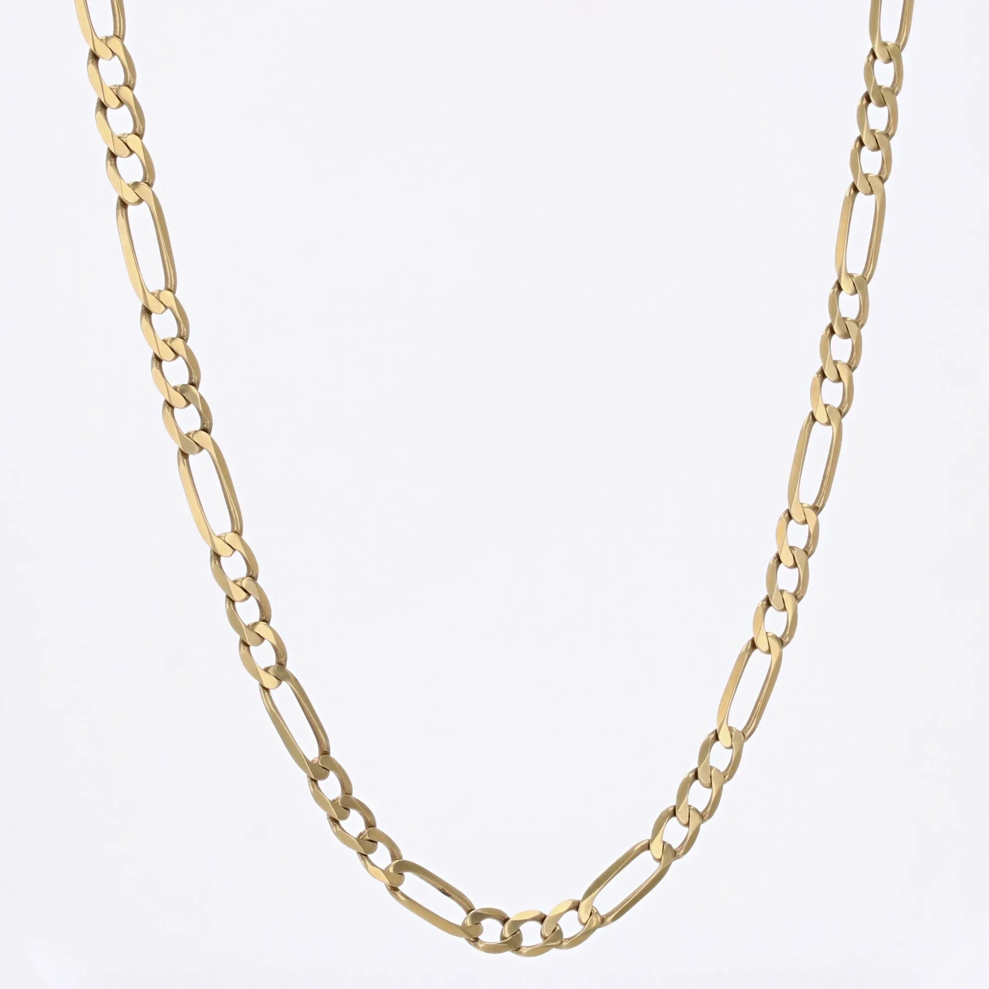 Chaine gourmette alternée limée or jaune plate sold by 58 Facettes product image thumbnail 3