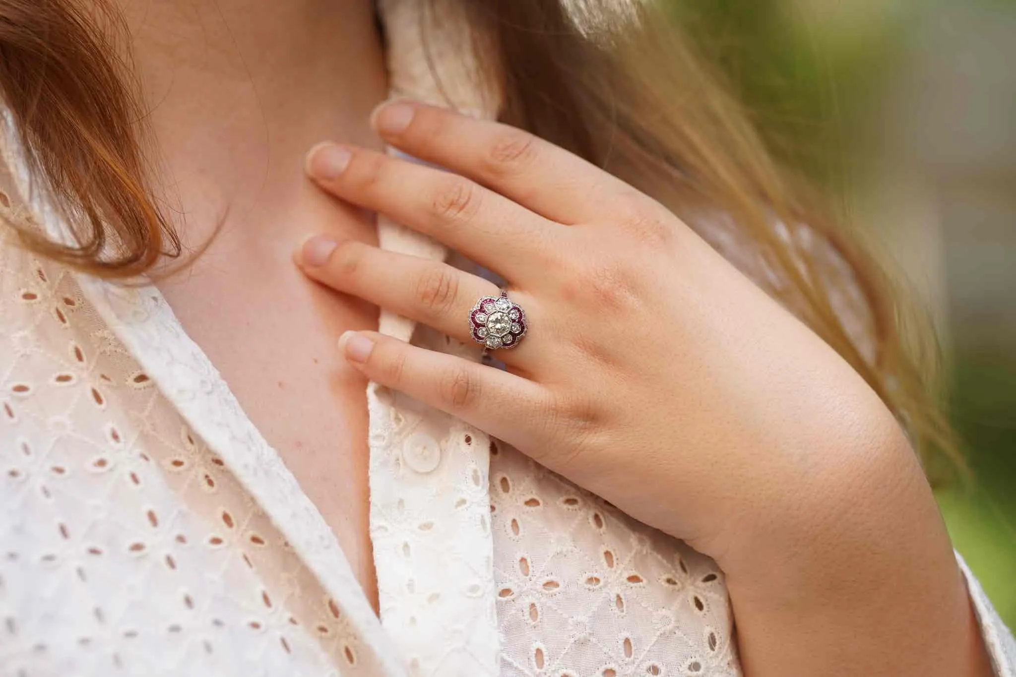 Bague de style Art Déco Platine Rubis Diamants sold by 58 Facettes product image thumbnail 3